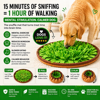 Pet Snuffle Mat for Dogs, Interactive Feed Game for Boredom, Encourages Natural Foraging Skills for Cats Dogs Bowl Travel Use