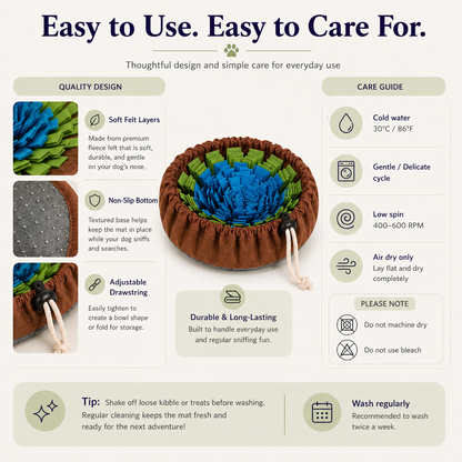Dog Snuffle Mat Slow Feeder – Interactive Enrichment Toy for All Breeds