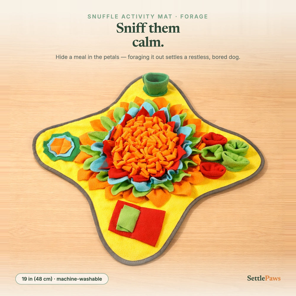 Multicolor flower snuffle mat for dogs — foraging slow feeder