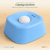 Blue calming lick bowl for dogs — anti-splash slow feeder