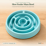 Mint-green slow feeder maze bowl for dogs — stops gulping
