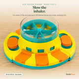 Yellow 2-level dog puzzle feeder — interactive slow feeder