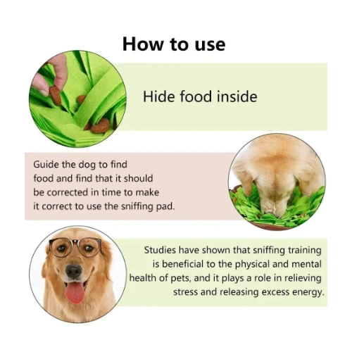 Pet Snuffle Mat for Dogs, Interactive Feed Game for Boredom, Encourages Natural Foraging Skills for Cats Dogs Bowl Travel Use
