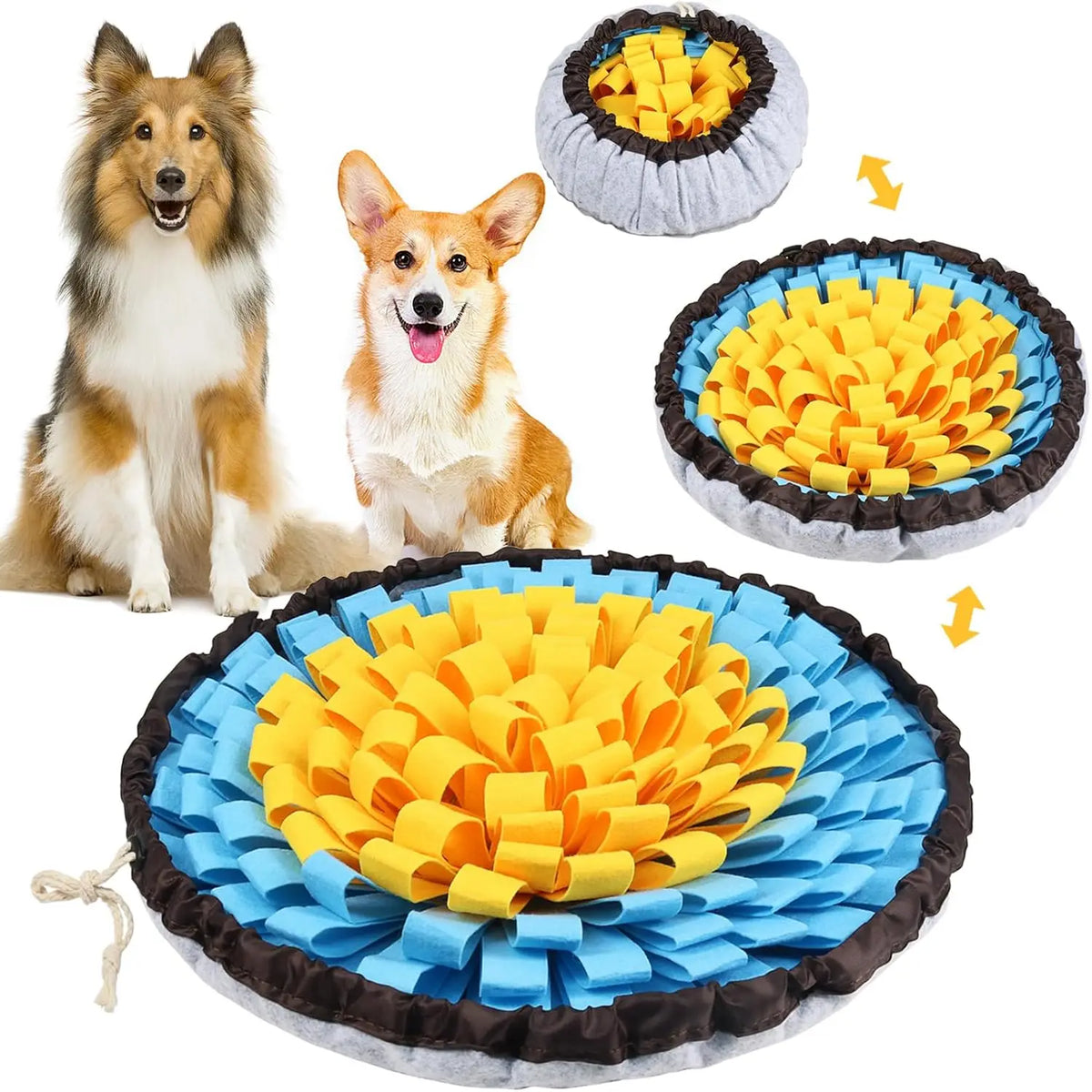 Pet Snuffle Mat for Dogs, Interactive Feed Game for Boredom, Encourages Natural Foraging Skills for Cats Dogs Bowl Travel Use