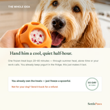 Frozen dog treat set — a cool, calm 20 to 40 minutes of licking