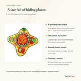 Snuffle activity mat details — 4-pointed star shape with petals and hiding pockets