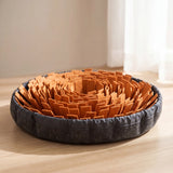 Brown dog snuffle mat — fleece foraging slow feeder