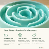 Close-up of the spiral channels of the slow feeder maze bowl