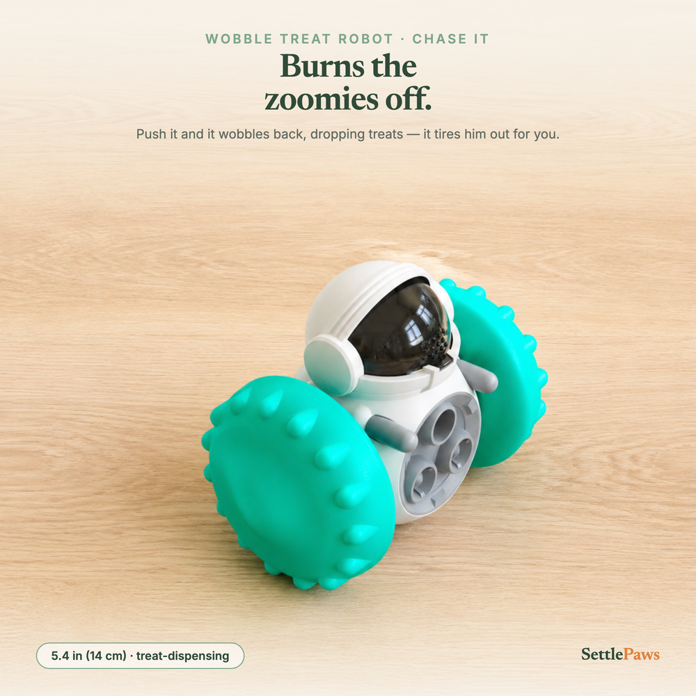 Wobble Treat-Dispenser Robot for Dogs — Interactive Slow Feeder