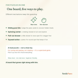 Dog puzzle board features — five play mechanisms in one disc, beginner-friendly, non-slip